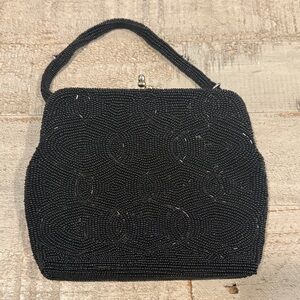 Elegant Black Beaded Handbag DeLill
